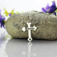 Silver Rebecca Font Cross Name Necklace