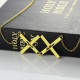 Gold Plated 925 Silver Greece Double Cross Name Necklace