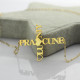 Personalised Two Name Cross Necklace Gold Plated 925 Silver