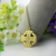 Engraved Celtic Cross Necklace 18ct Gold Plated 925 Silver