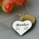 "Mother" Family Heart Necklace Sterling Silver