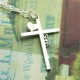 Personalised Silver Cross Name Necklace with Heart