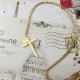 Personalised 18ct Gold Plated Silver Cross Name Necklace with Heart