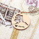 Custom Alaska Disc State Necklaces With Heart  Name Rose Gold