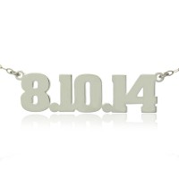Sterling Silver Number Name Necklace Unique Men Jewellery