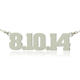 Sterling Silver Number Name Necklace Unique Men Jewellery