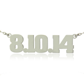 Sterling Silver Number Name Necklace Unique Men Jewellery