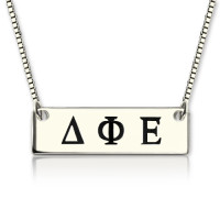 Custom Alpha Gamma Delta Greek Letter Sorority Bar Necklace