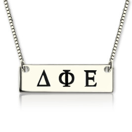 Custom Alpha Gamma Delta Greek Letter Sorority Bar Necklace