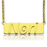 Custom Nameplate Bar Necklace 18ct Gold Plated