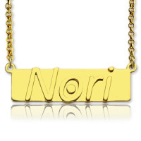 Custom Nameplate Bar Necklace 18ct Gold Plated