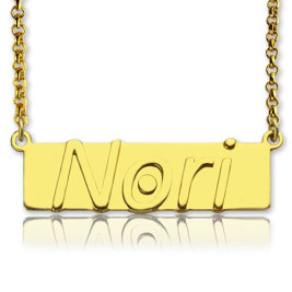 Custom Nameplate Bar Necklace 18ct Gold Plated