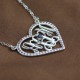 Sterling Silver Heart Birthstone Monogram Necklace