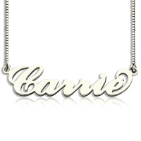 Personalised Carrie Name Necklace Silver - Box Chain