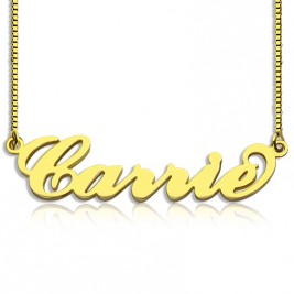 Gold Plated Sex and The City Carrie Name Necklace Box Chain