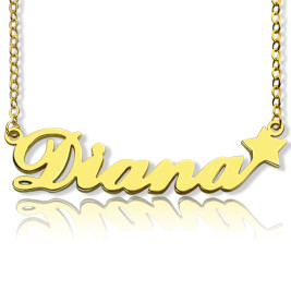 18ct Gold Plated Carrie Style Name Necklace With Star