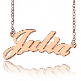 Solid Rose Gold Plated Julia Style Name Necklace