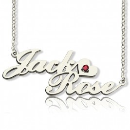 Personalised Nameplate Necklace Double Name Sterling Silver