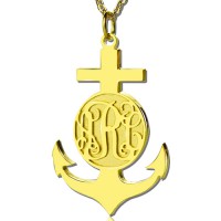 18ct Gold Plated Anchor Monogram Initial Necklace