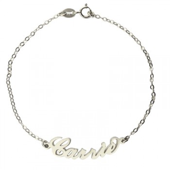 Personalised Sterling Silver Carrie Name Bracelet