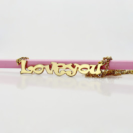 Gold Plated I Love You Name Necklace