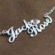 Personalised Nameplate Necklace Double Name Sterling Silver
