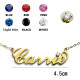 Carrie Nameplate Necklace with Birthstone 18ct Gold Plated