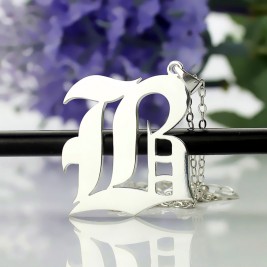 Personalised Initial Letter Charm Old English Sterling Silver
