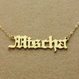 Old English Name Necklace 18ct Gold Plated