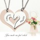 Personalised Breakable Heart Name Necklace for Couples Silver