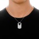 Couples Dog Tag Necklace With Cut Out Heart	