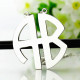 Personailzed Silver Two Initial Block Monogram Pendant