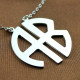 Personailzed Silver Two Initial Block Monogram Pendant