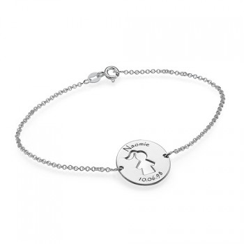 Cut Out Mum Bracelet/Anklet in Sterling Silver	