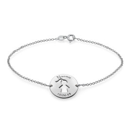 Cut Out Mum Bracelet/Anklet in Sterling Silver	