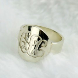 Make Your Own Monogram Itnitial Ring Sterling Silver