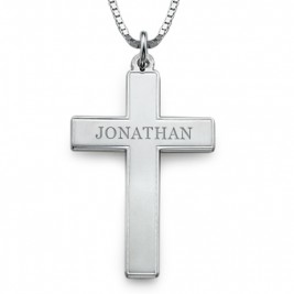 Large Men's Personalised Cross Necklace	