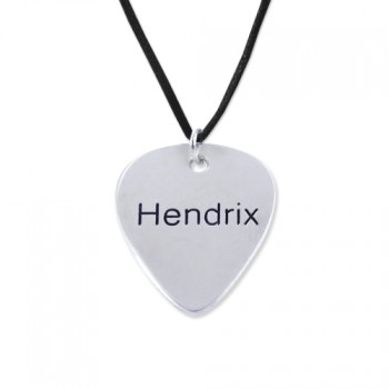 Engraved Guitar Pick Necklace	