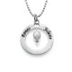 Engraved Classic Circle Necklace with Birthstones	