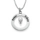 Engraved Classic Circle Necklace with Birthstones	