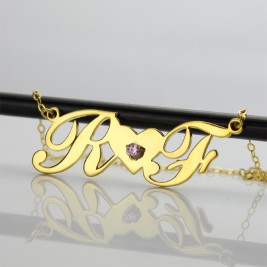 18ct Gold Plated Two Initials Necklace