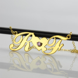 18ct Gold Plated Two Initials Necklace