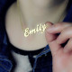 Cursive Nameplate Necklace 18ct Gold Plated