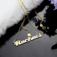 Personalised 18ct Gold Plated Silver Puff Font Name Necklace