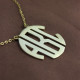 18ct Gold Plated Block Monogram Pendant Necklace