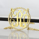 18ct Gold Plated Circle Birthstone Monogram Necklace