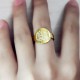 Engraved 18ct Gold Plated Script Monogram Itnitial Ring