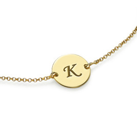 Gold Plated Initial Bracelet/Anklet