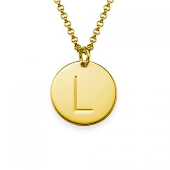 18k Gold Plated Initial Charm Necklace	