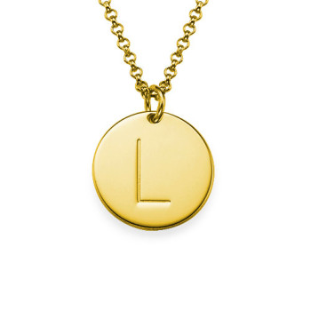 18k Gold Plated Initial Charm Necklace	